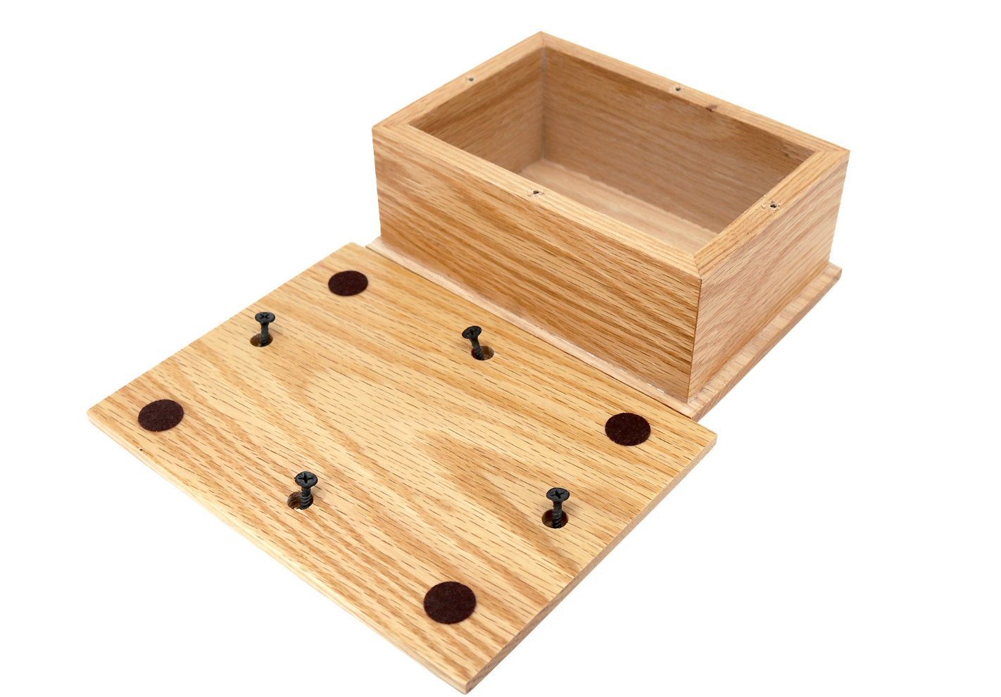 19cm Rectangular Solid Oak Casket for Pet Ashes