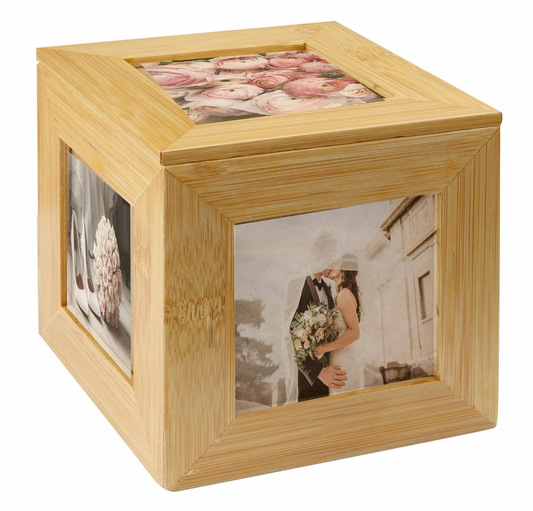 Box for ashes - Photo box in pine