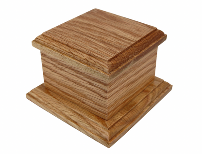 12cm Square Oak Casket for rodents, birds and small cat ashes