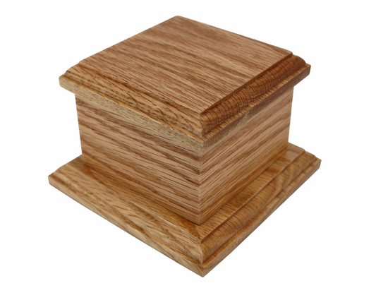 12cm Square Oak Casket for rodents, birds and small cat ashes