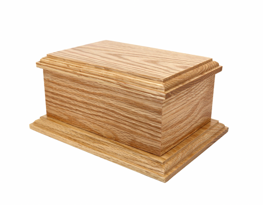 19cm Rectangular Solid Oak Casket for Pet Ashes