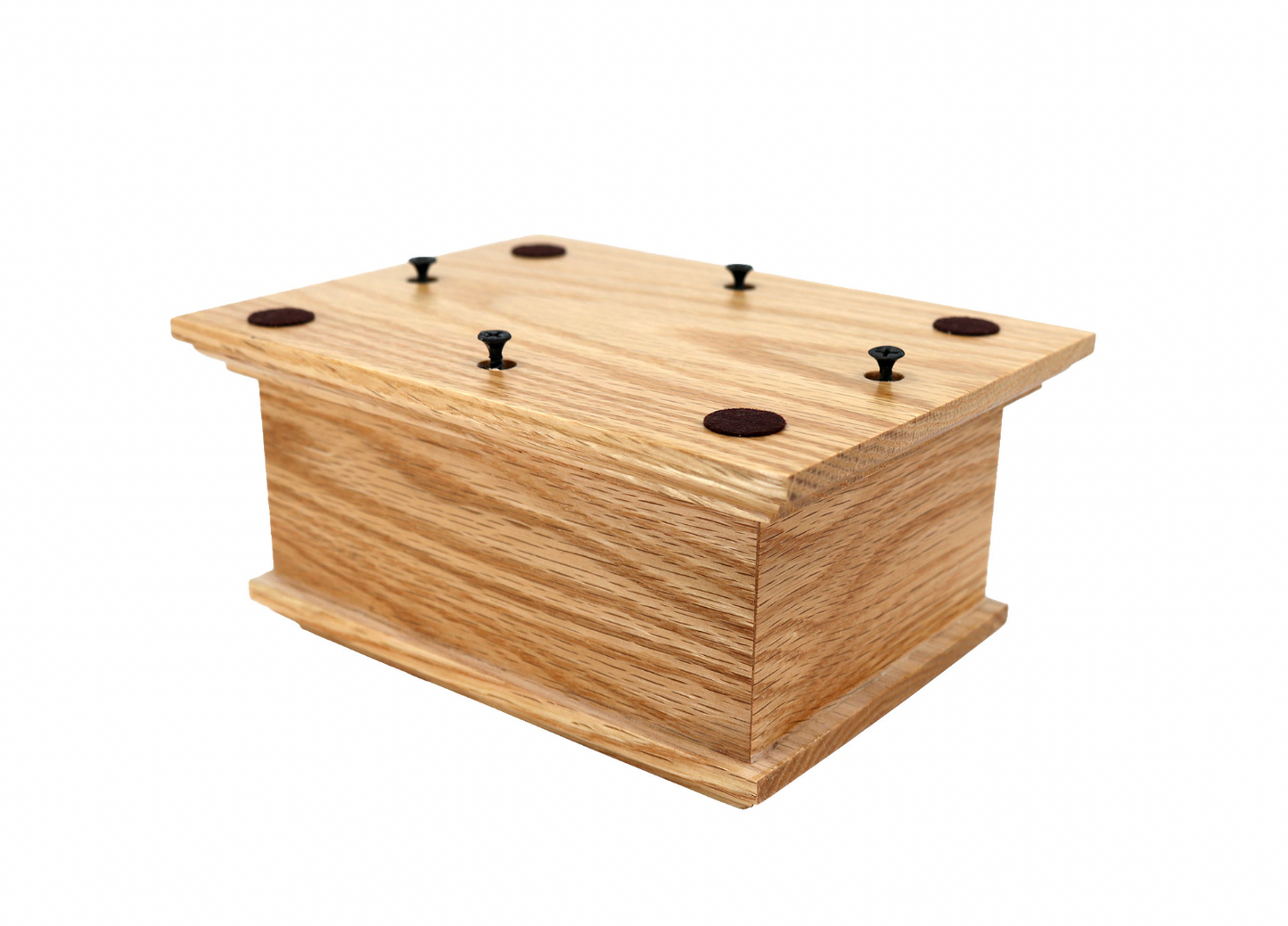 19cm Rectangular Solid Oak Casket for Pet Ashes