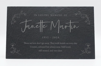 Slate Memorial Plate